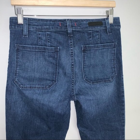 Sanctuary Jane Flare Denim Cropped Jeans Wide Leg Ankle  Dark Wash Size 29 - Picture 9 of 12